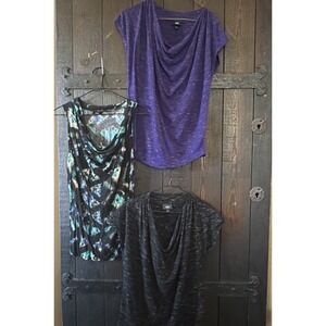 Mossino Women's Size Small Lot of 3 Shirts Scoop Neck Short and Sleeveless E252